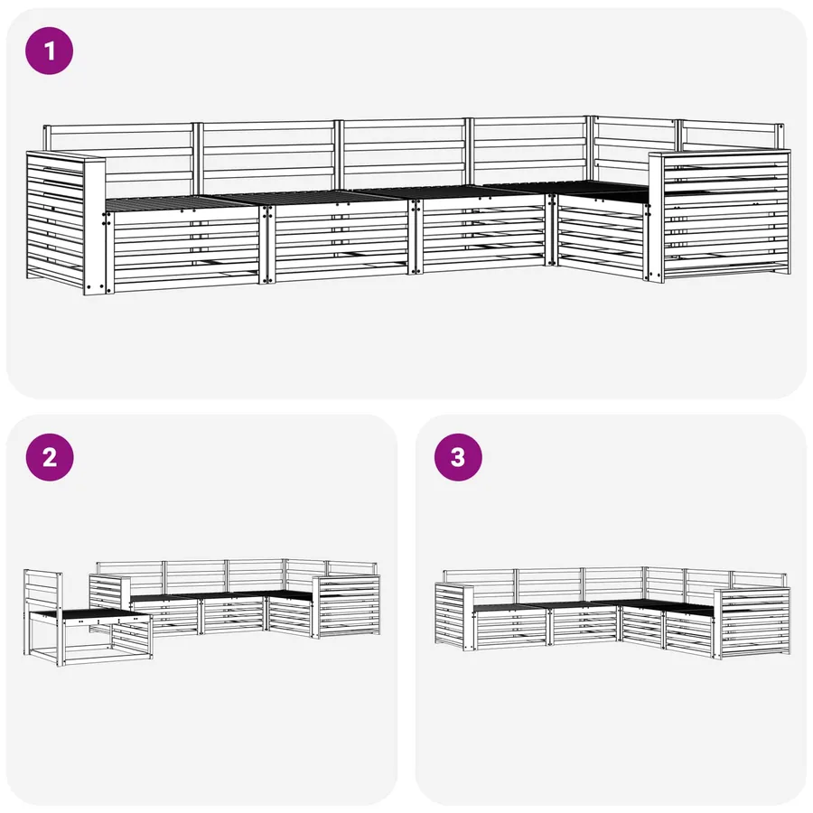 Ensemble de canapés d'extérieur 5 pcs Naturel - 6