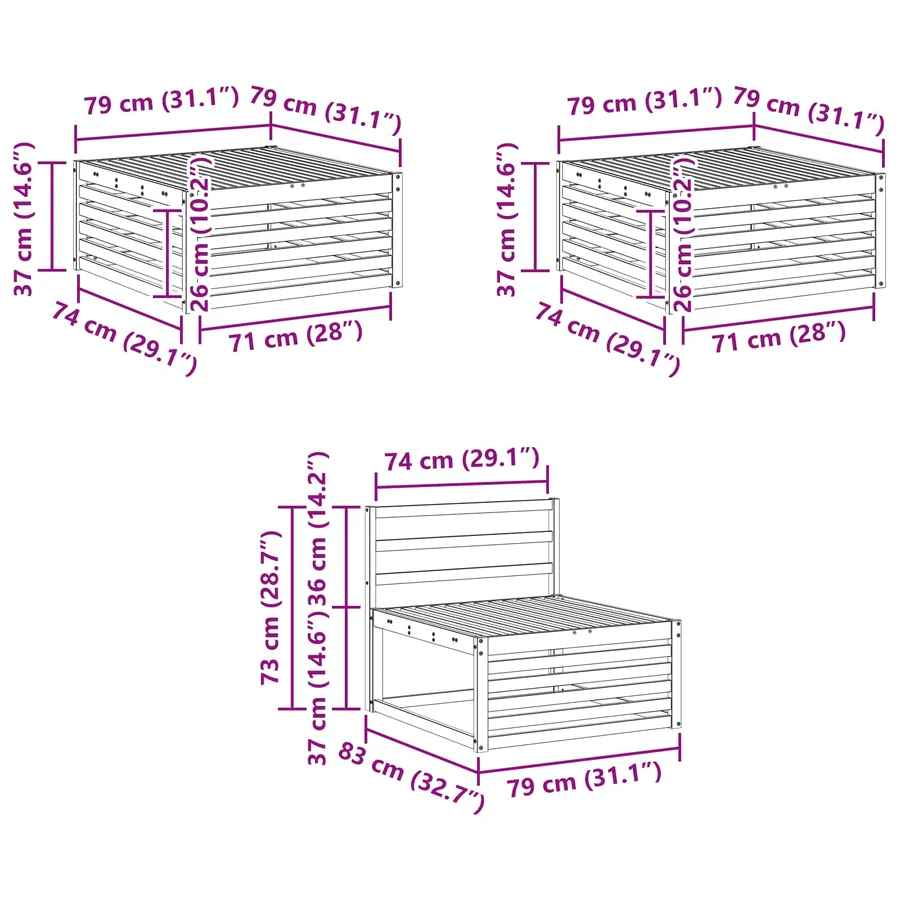 Ensemble de canapés d'extérieur 6 pcs Naturel - 11
