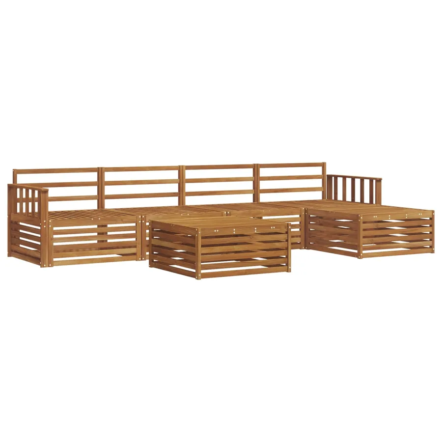Ensemble de canapés d'extérieur 6 pcs Naturel - 2