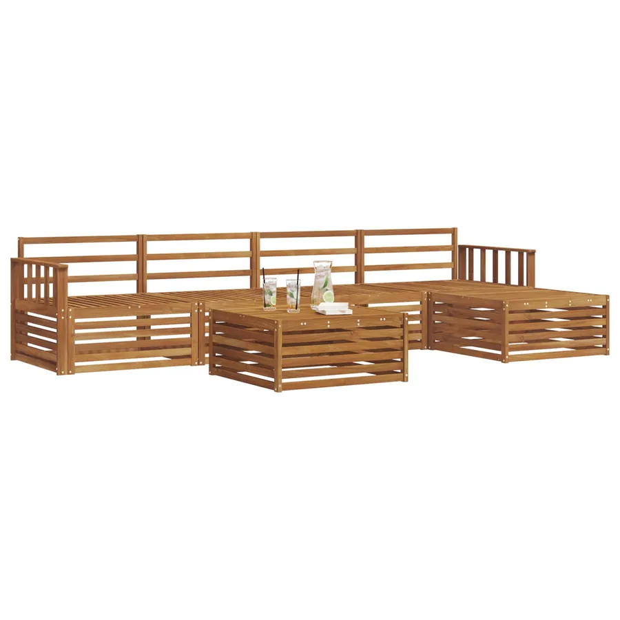 Ensemble de canapés d'extérieur 6 pcs Naturel - 3