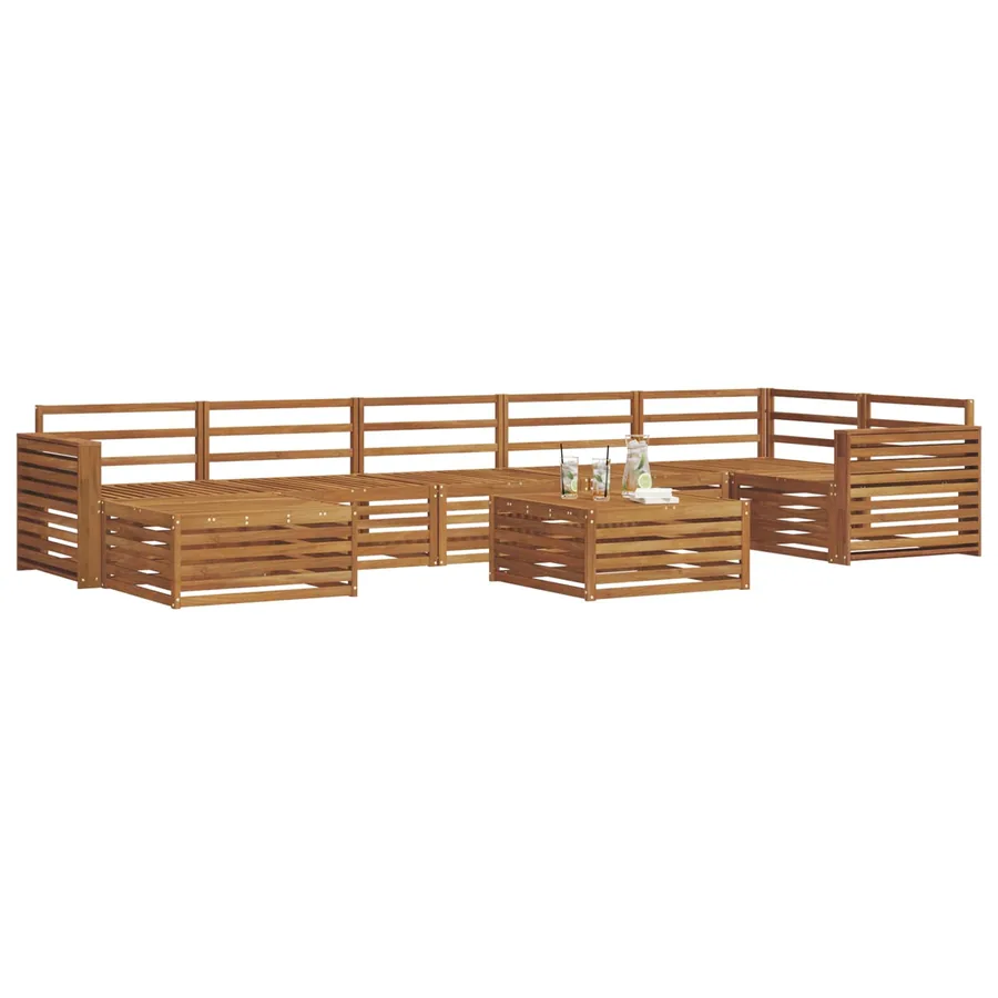 Ensemble de canapés d'extérieur 8 pcs Naturel - 3