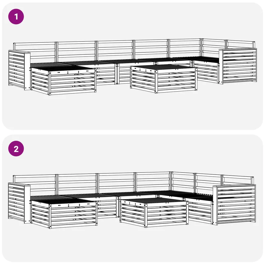 Ensemble de canapés d'extérieur 8 pcs Naturel - 8