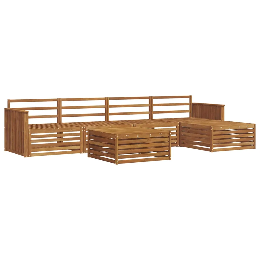 Ensemble de canapés d'extérieur 6 pcs Naturel - 2