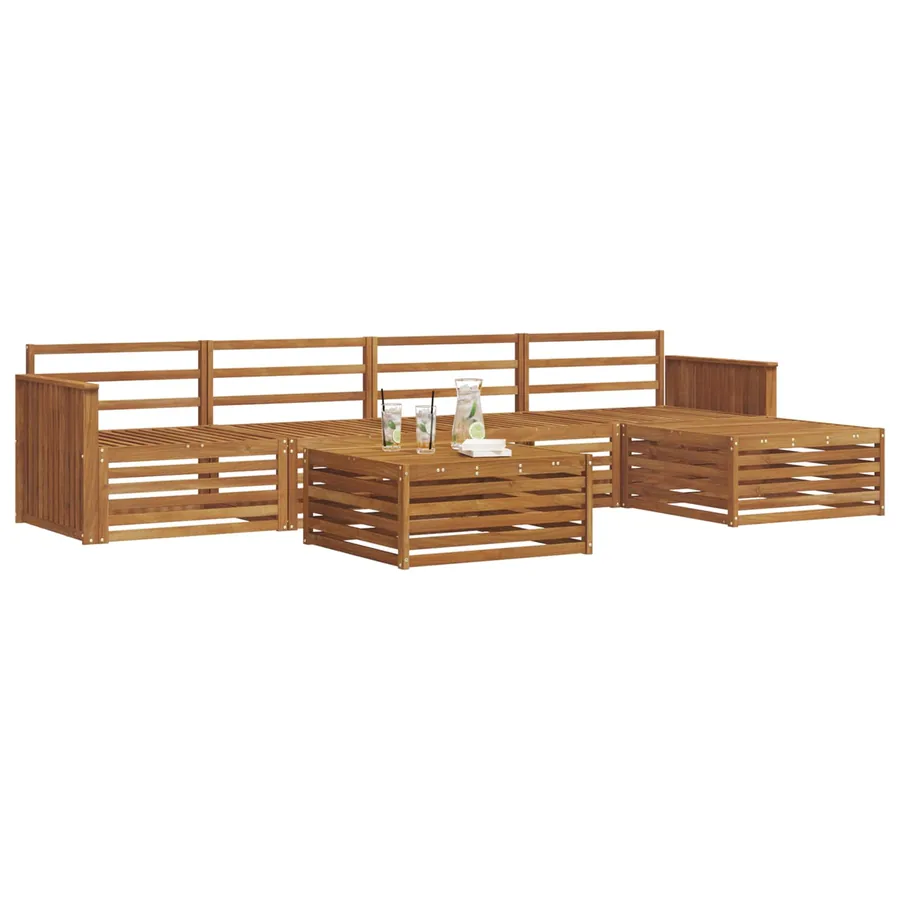 Ensemble de canapés d'extérieur 6 pcs Naturel - 3