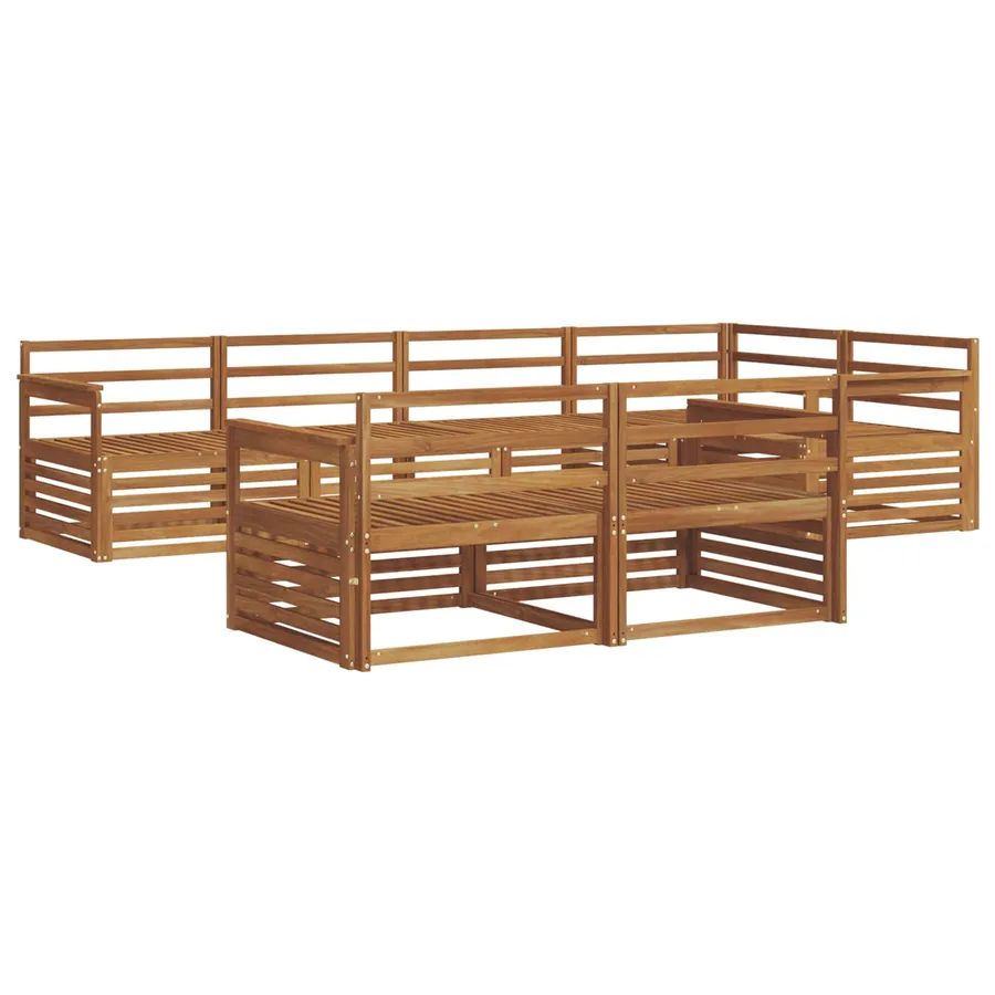 Ensemble de canapés d'extérieur 7 pcs Naturel - 2