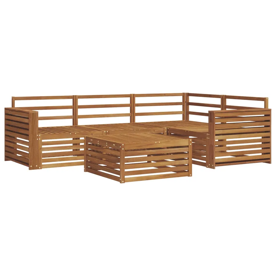 Ensemble de canapés d'extérieur 5 pcs Naturel - 2