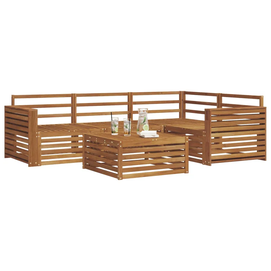 Ensemble de canapés d'extérieur 5 pcs Naturel - 3