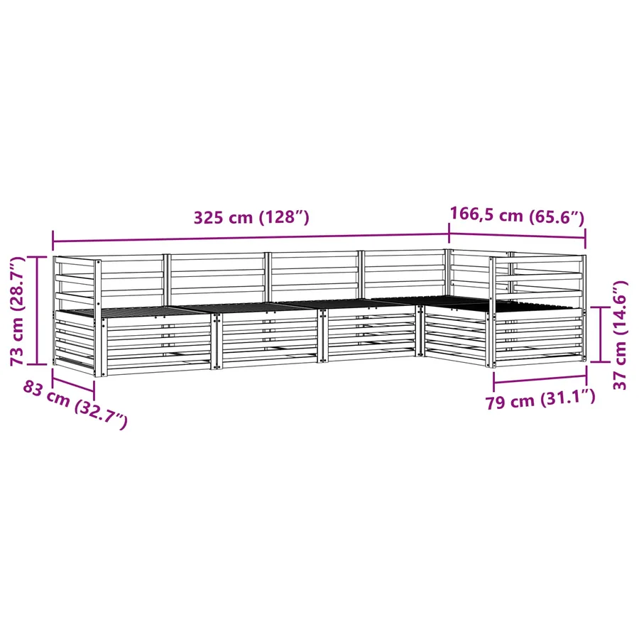 Ensemble de canapés d'extérieur 5 pcs Naturel - 8