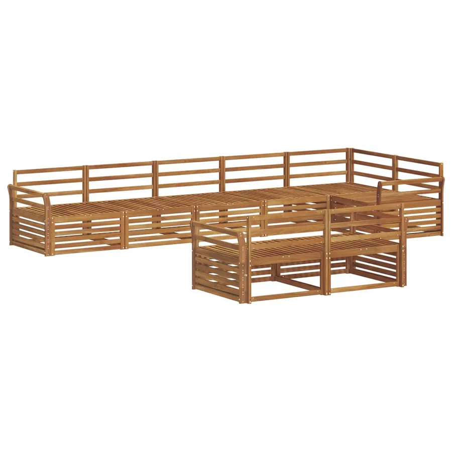 Ensemble de canapés d'extérieur 8 pcs Naturel - 2