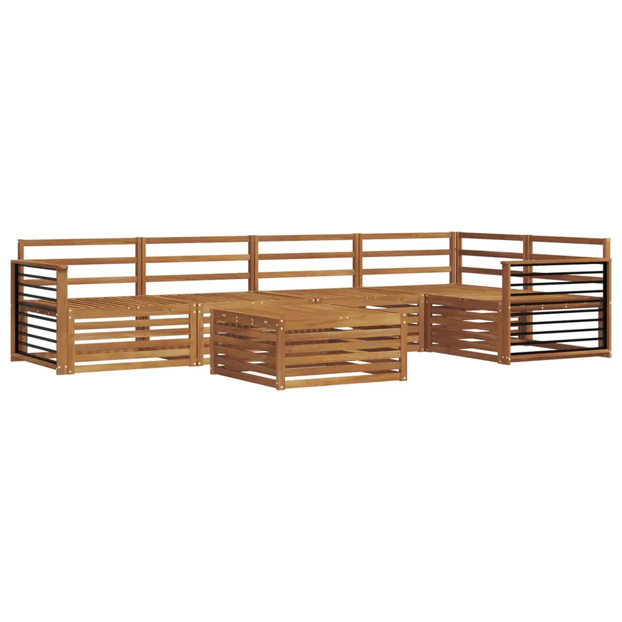 Ensemble de canapés d'extérieur 6 pcs Naturel - 2