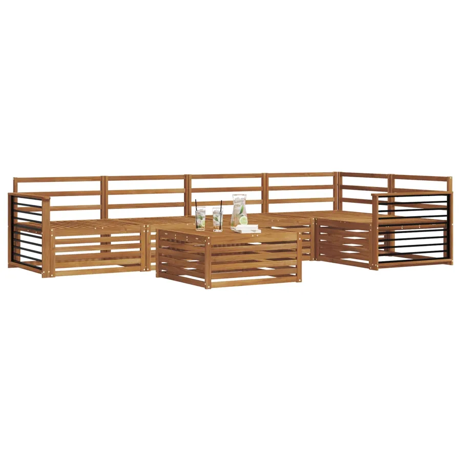 Ensemble de canapés d'extérieur 6 pcs Naturel - 3