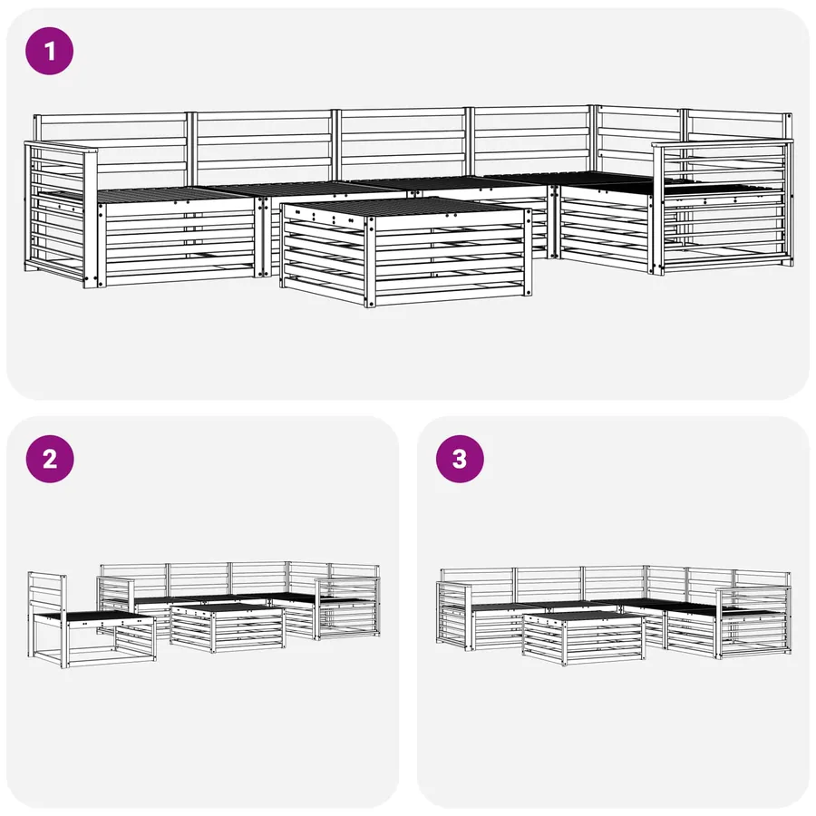 Ensemble de canapés d'extérieur 6 pcs Naturel - 9