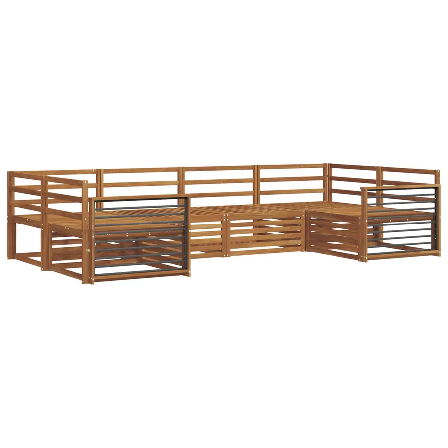 Ensembles de canapés 6 pcs Naturel Bois d'Acacia Massif - 2