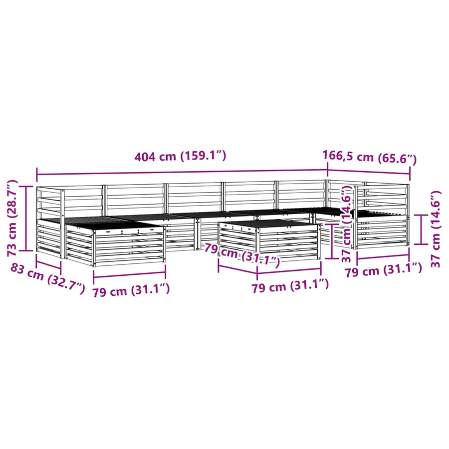 Ensemble de canapés d'extérieur 8 pcs Naturel - 12