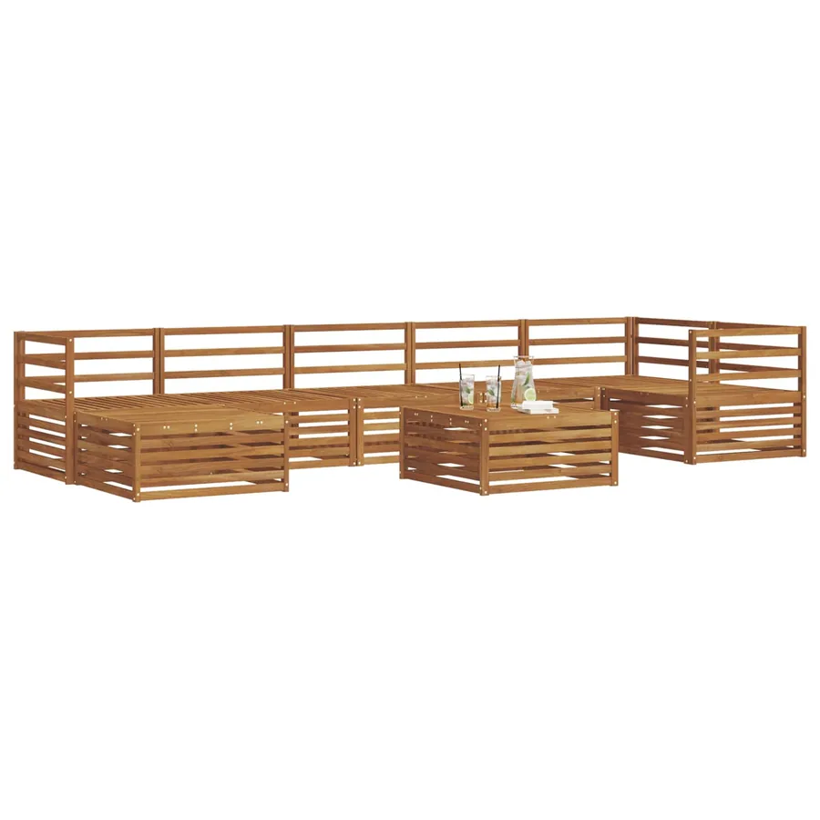 Ensemble de canapés d'extérieur 8 pcs Naturel - 3