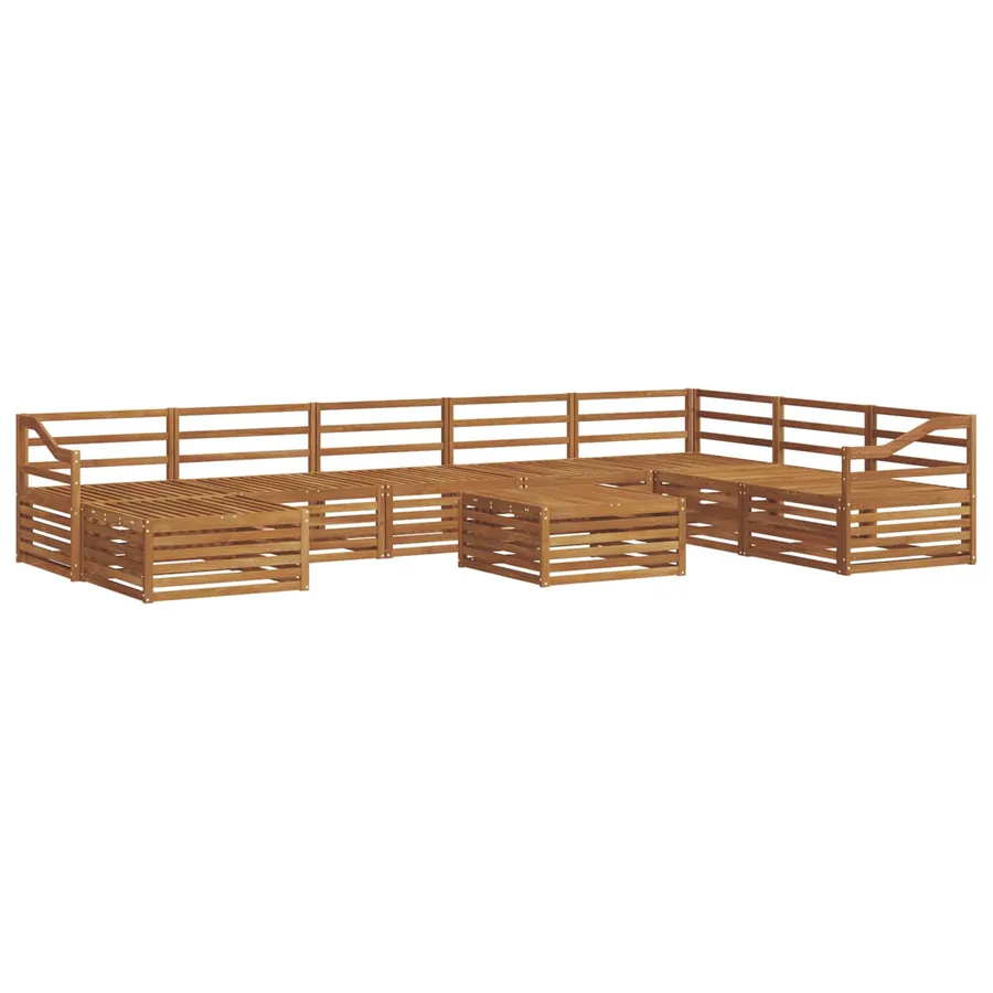 Ensemble de canapés d'extérieur 9 pcs Naturel - 2
