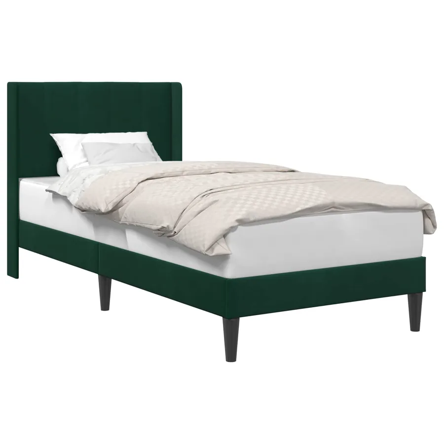 Cadre de lit avec tête de lit Vert foncé 80 x 200 cm Velours - 2