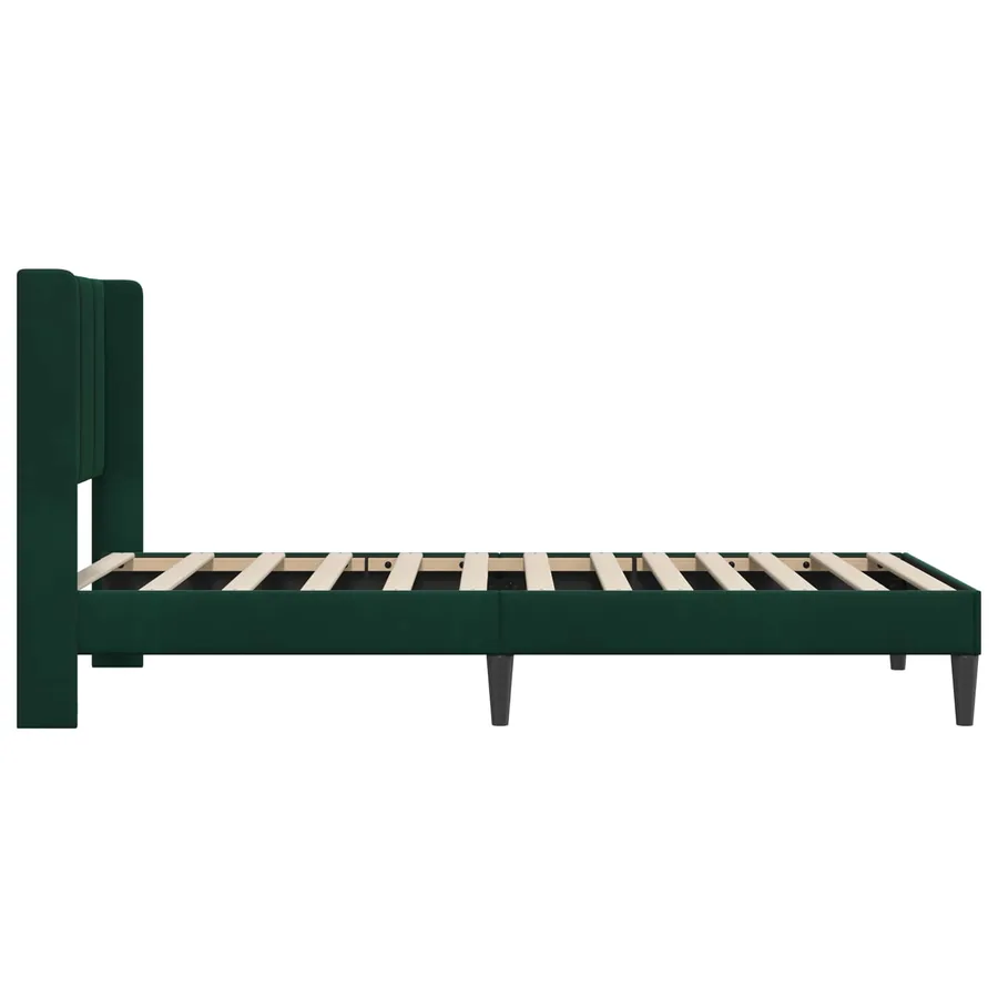 Cadre de lit avec tête de lit Vert foncé 80 x 200 cm Velours - 5