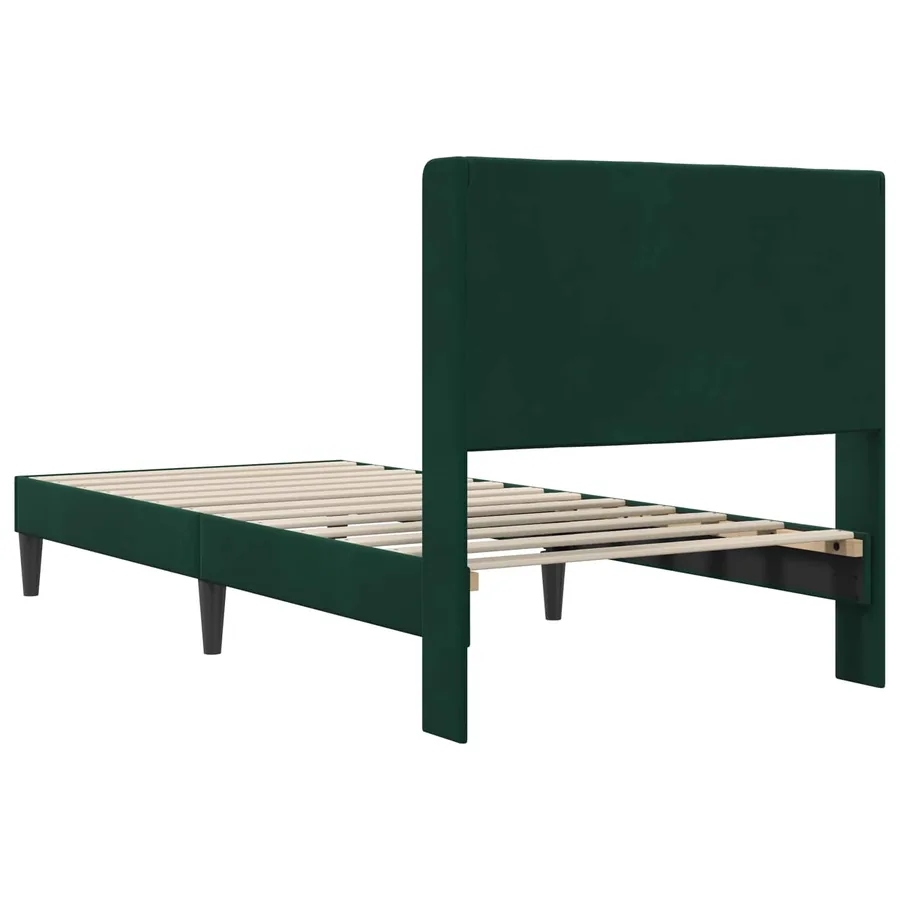 Cadre de lit avec tête de lit Vert foncé 80 x 200 cm Velours - 6