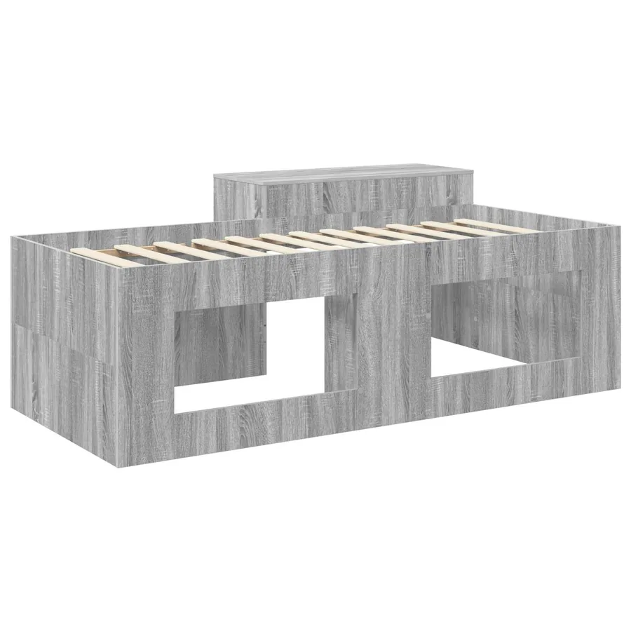 Lit haut pour enfants avec bureau Sonoma gris Bois d'ingénierie - 5