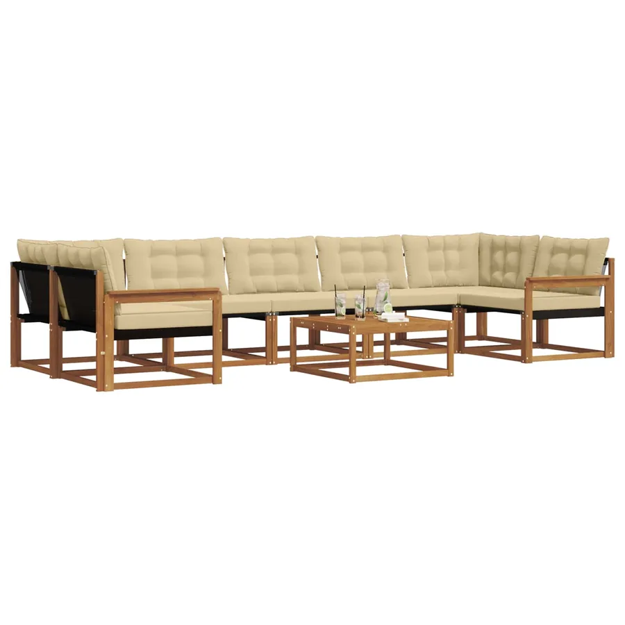 Ensemble de canapés d'extérieur 8 pcs Naturel et Beige - 3