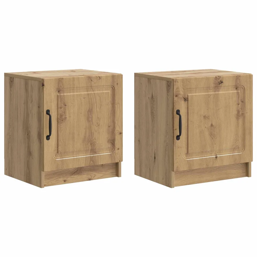Cabinet de chevet 2 pc Chêne artisanal 43 x 34,5 x 47 cm - 2