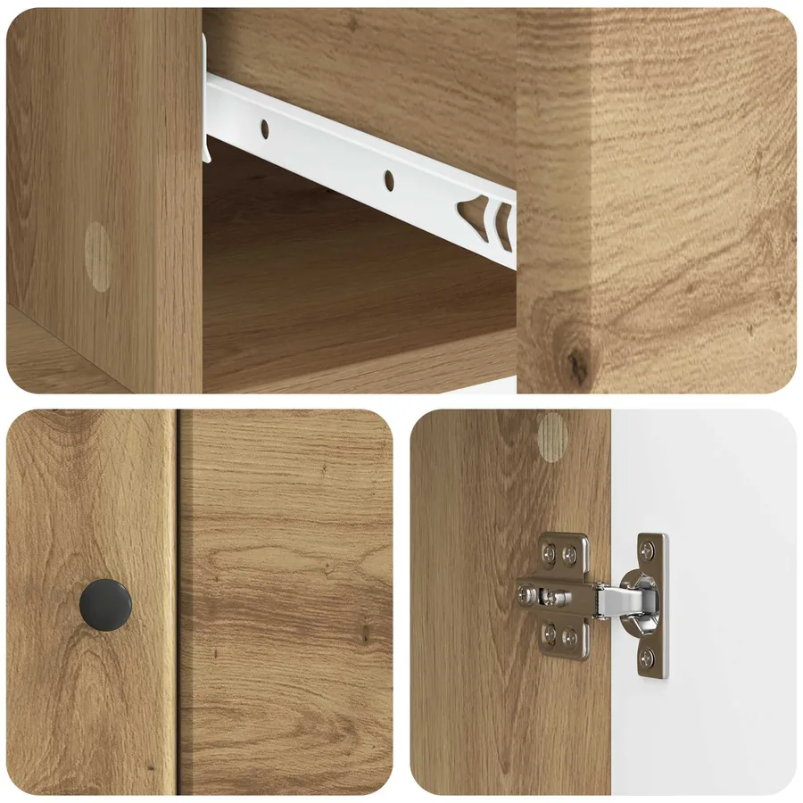 Buffet Chêne artisanal 66 x 34,5 x 90 cm Bois d'ingénierie - 9