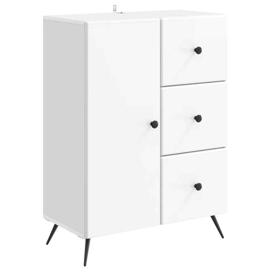 Buffet Blanc brillant 66 x 34,5 x 90 cm Bois d'ingénierie - 2