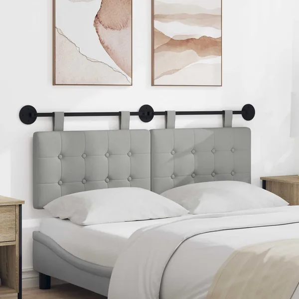 Tête de lit suspendue Gris nuage tissu