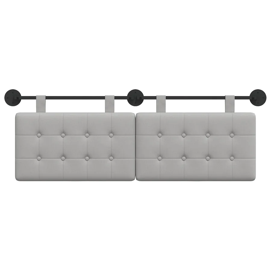 Tête de lit suspendue Gris nuage tissu - 5