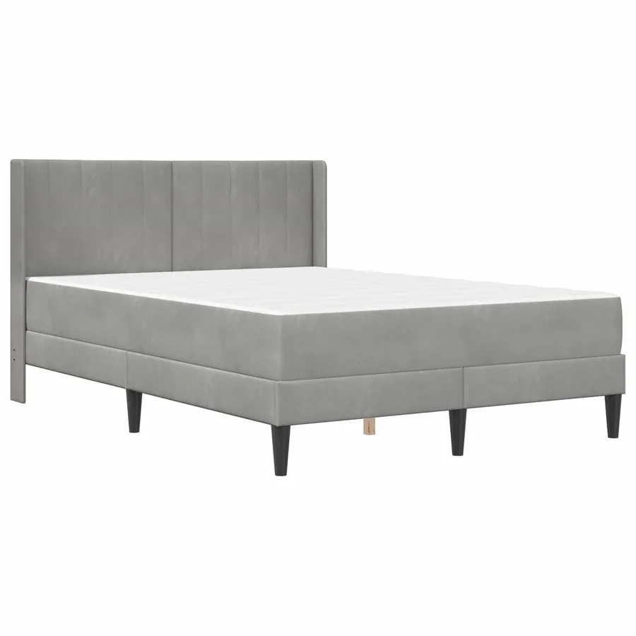 Cadre de lit avec matelas Gris clair 120 x 200 cm Velours - 3