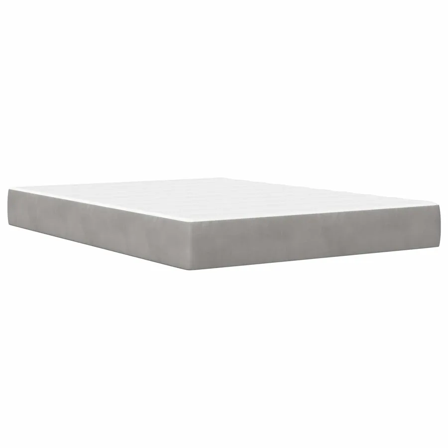 Cadre de lit avec matelas Gris clair 120 x 200 cm Velours - 5