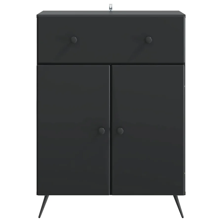 Buffet avec tiroir Noir 66 x 34,5 x 90 cm Bois d'ingénierie - 6