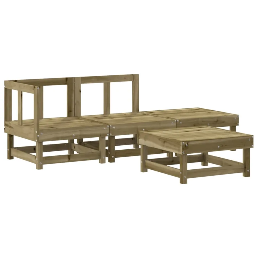 Salon de jardin 4 pcs bois de pin imprégné - 2