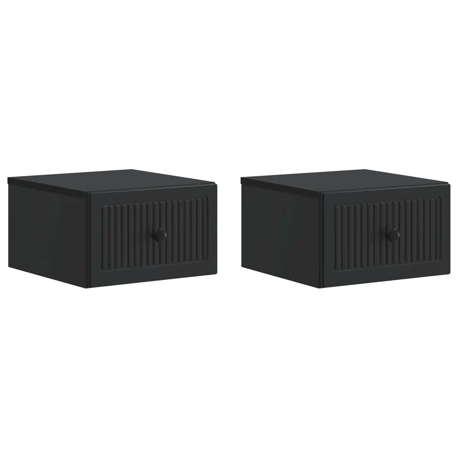 Cabinet de chevet mural 2 pcs Noir 33 x 34,5 x 20 cm - 2