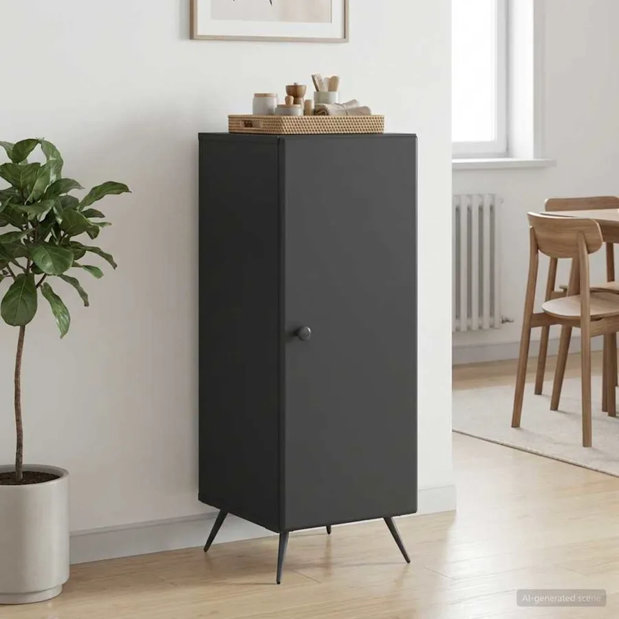 Buffet Noir 33 x 34,5 x 90 cm Bois d'ingénierie