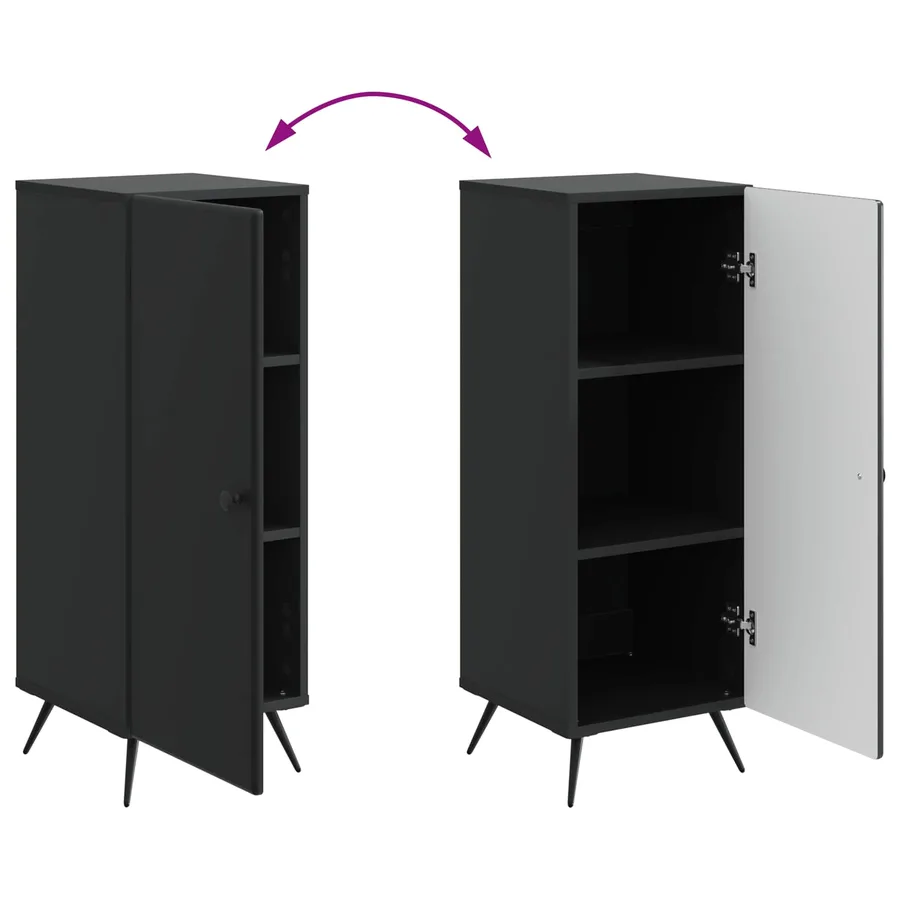 Buffet Noir 33 x 34,5 x 90 cm Bois d'ingénierie - 11