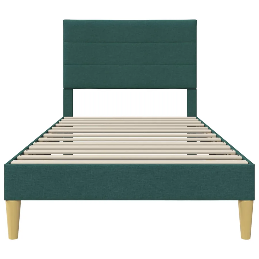 Cadre de lit avec tête de lit Vert foncé 100 x 200 cm Tissu - 4