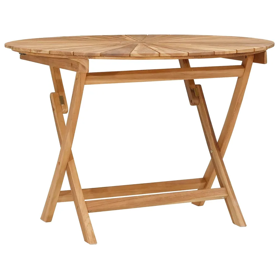 Table de jardin pliante Naturel Ø 110 x 75 cm - 2
