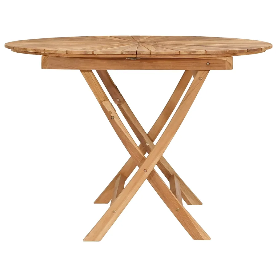 Table de jardin pliante Naturel Ø 110 x 75 cm - 4