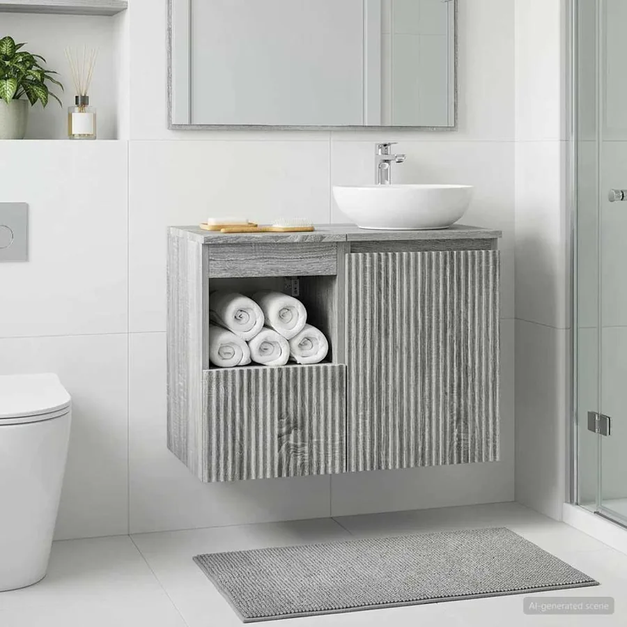 Armoire de salle de bain Sonoma gris 30 x 44,5 x 50 cm