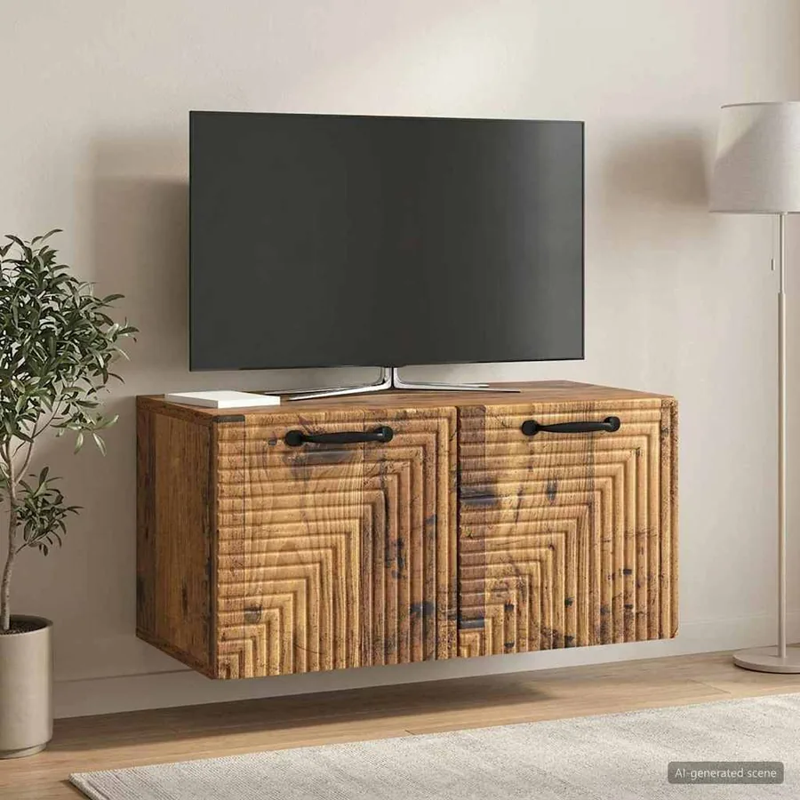 Meuble TV mural Bois ancien 59,5 x 31 x 30 cm Bois d'ingénierie