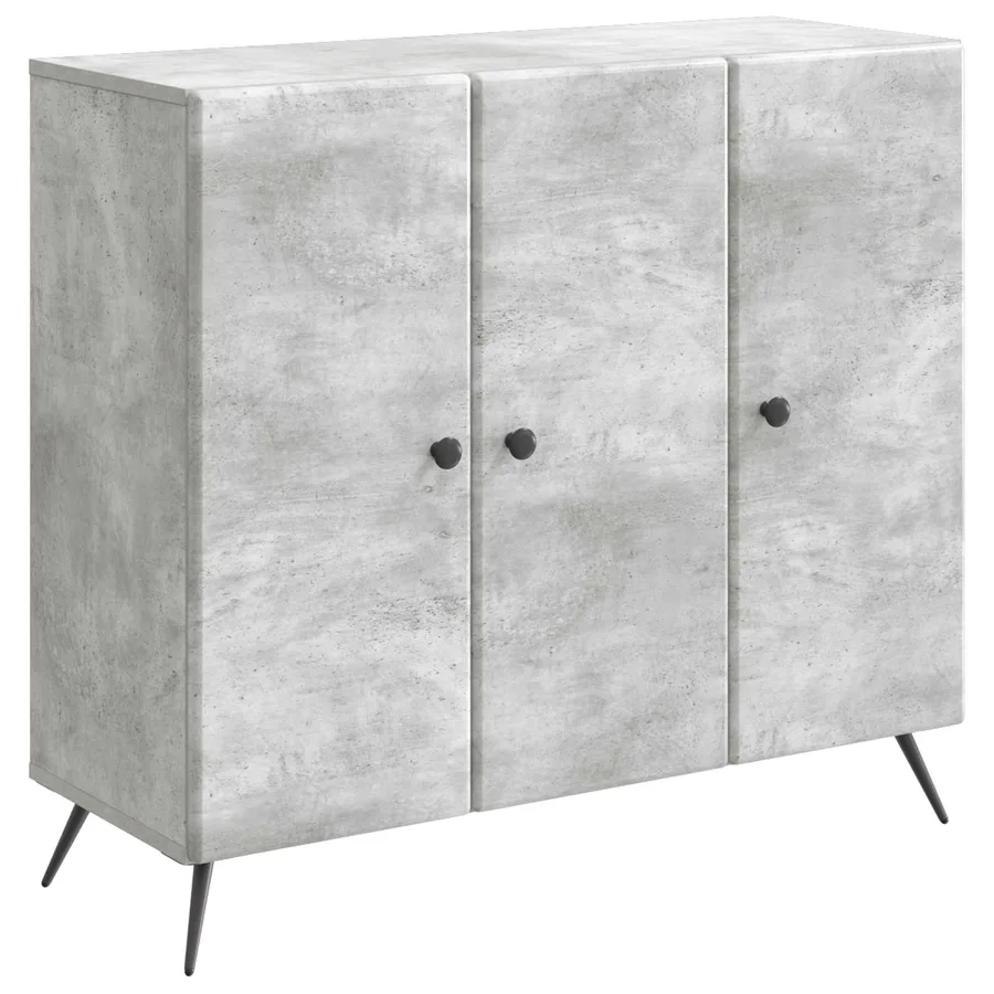 Buffet Gris béton 89 x 34,5 x 80 cm Bois d'ingénierie - 2