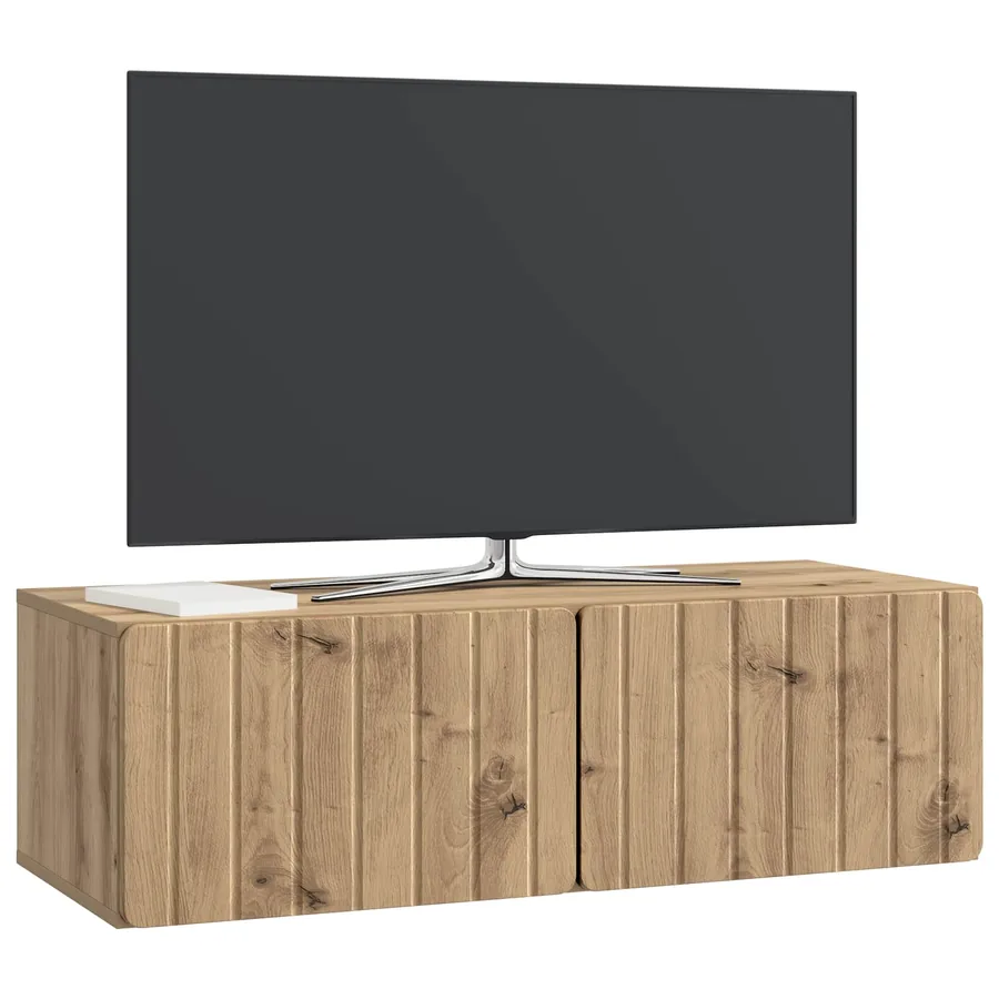 Meuble TV mural 98 x 41 x 30 cm Chêne artisanal - 3