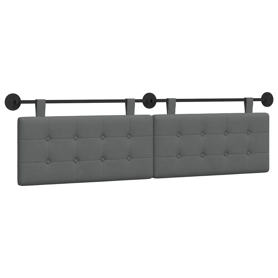 Tête de lit suspendue Gris foncé Tissu - 2