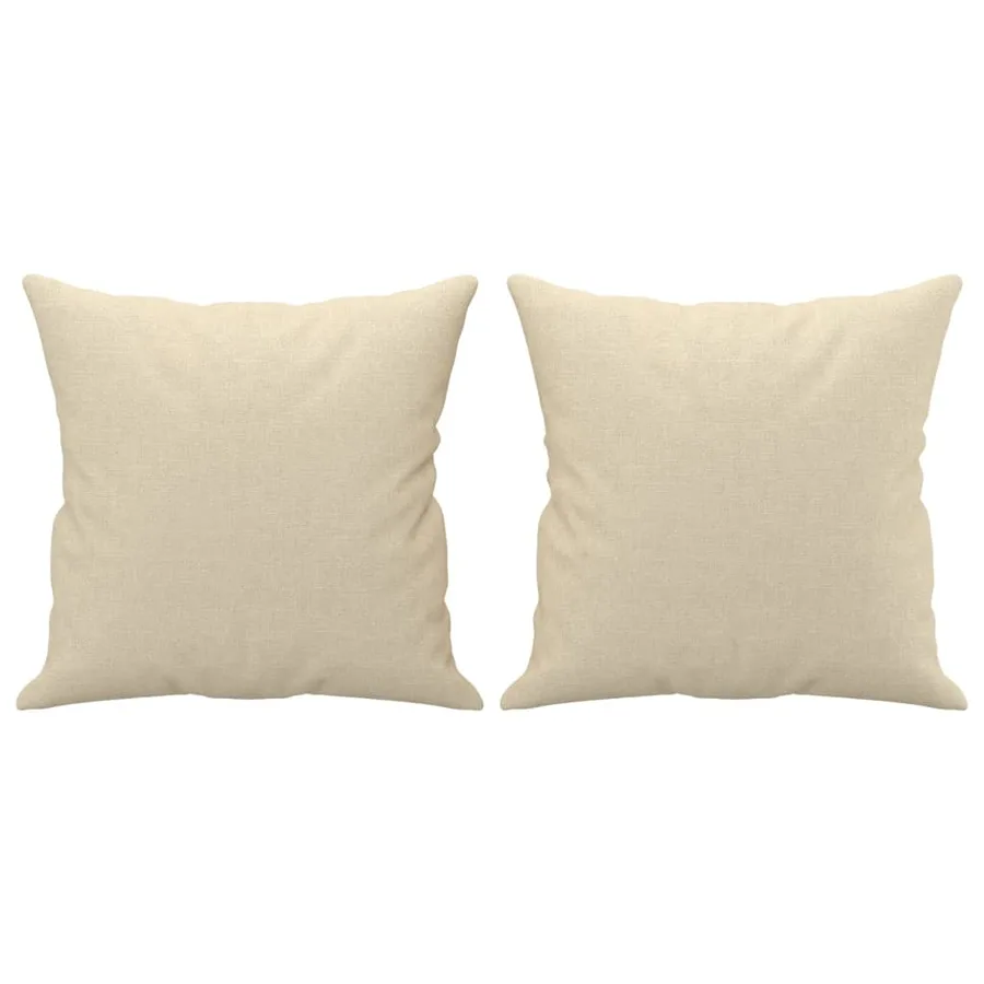 Canapé 3 places avec oreillers décoratifs crème 180 cm tissu - 5