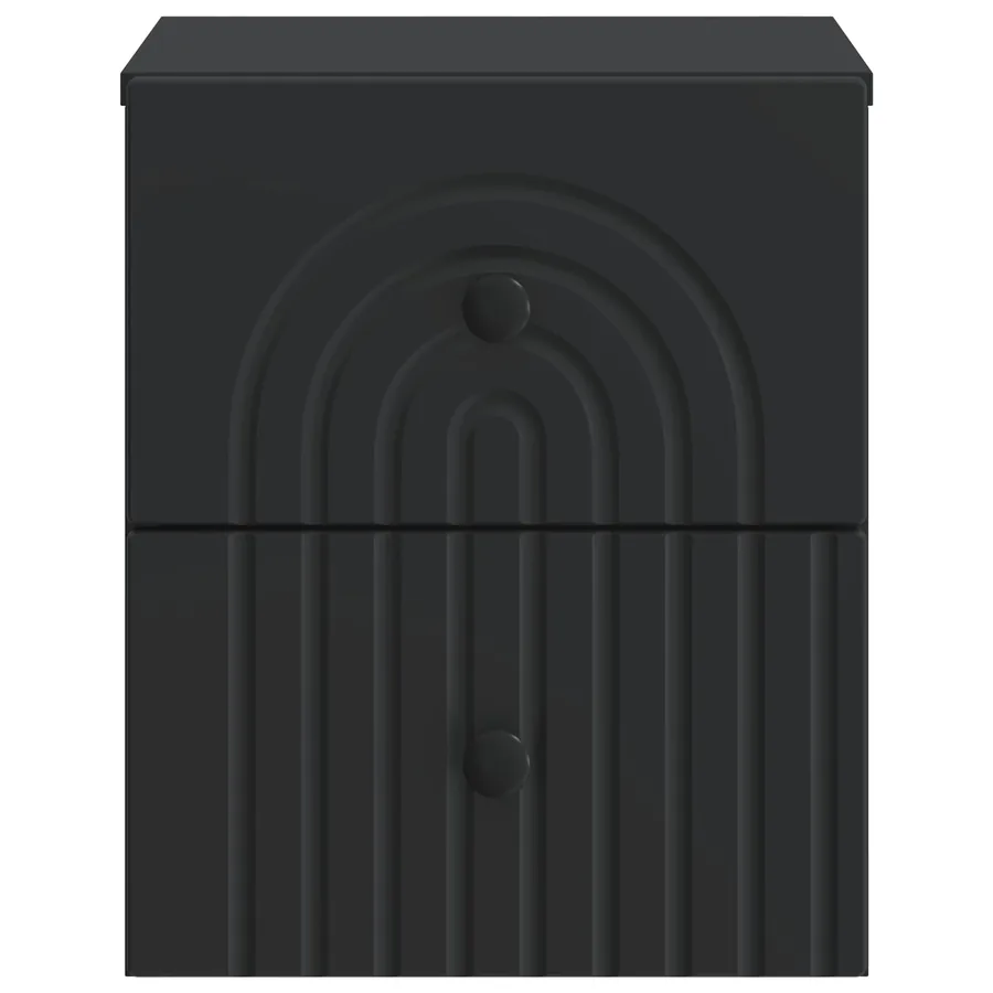 Cabinet de chevet mural avec tiroir Noir 33 x 34,5 x 40 cm - 5