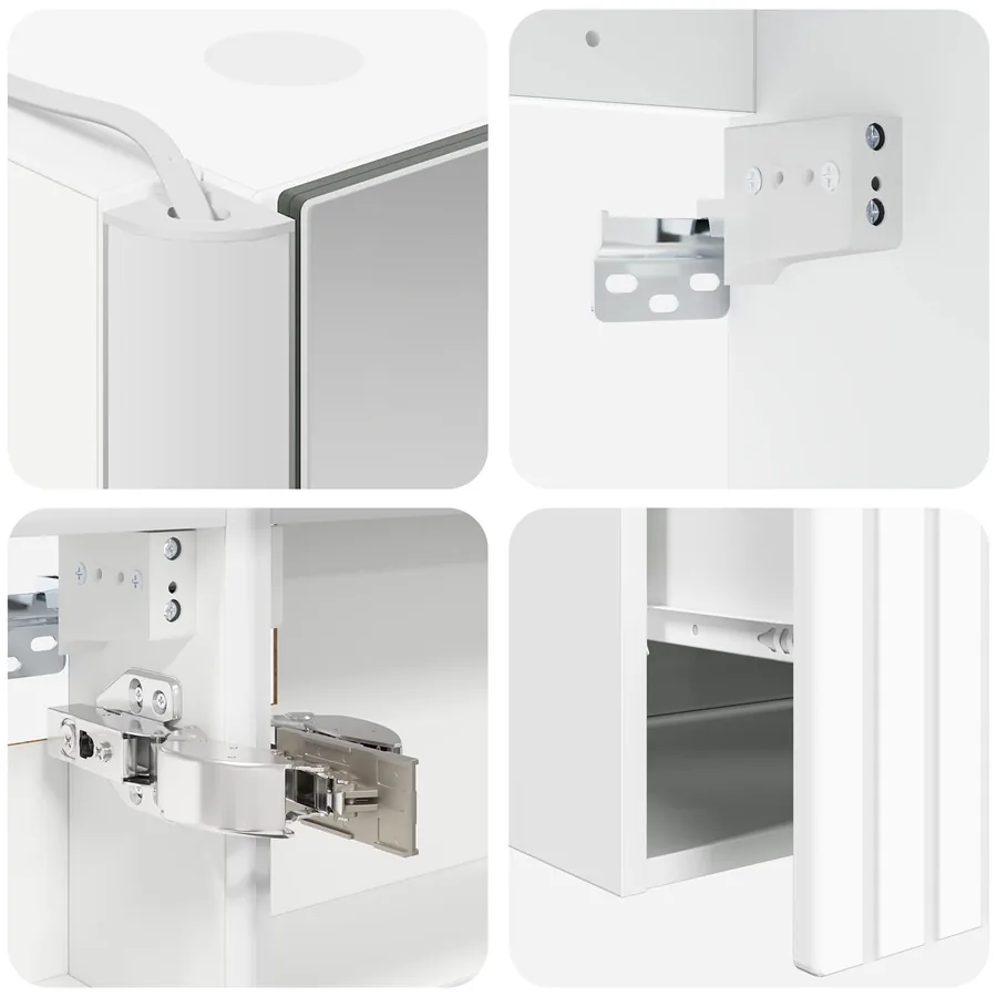 Ensemble d'armoire de salle de bain 5 pcs Blanc - 9