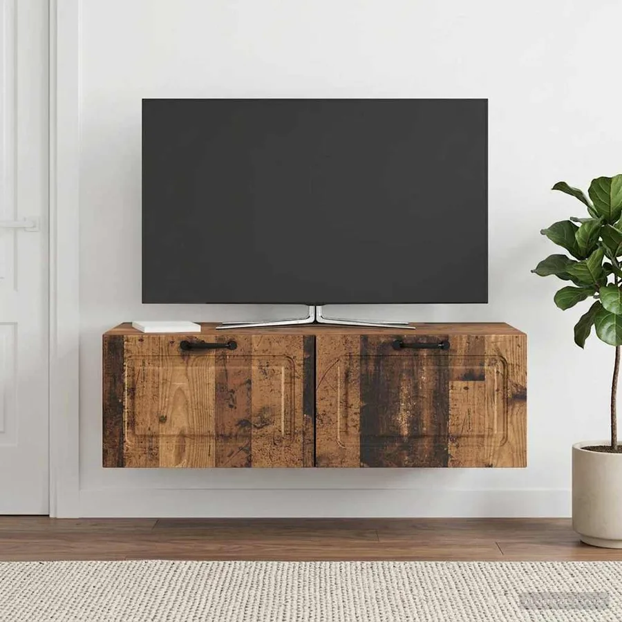 Meuble TV mural Bois ancien 98 x 41 x 30 cm Bois d'ingénierie - 4
