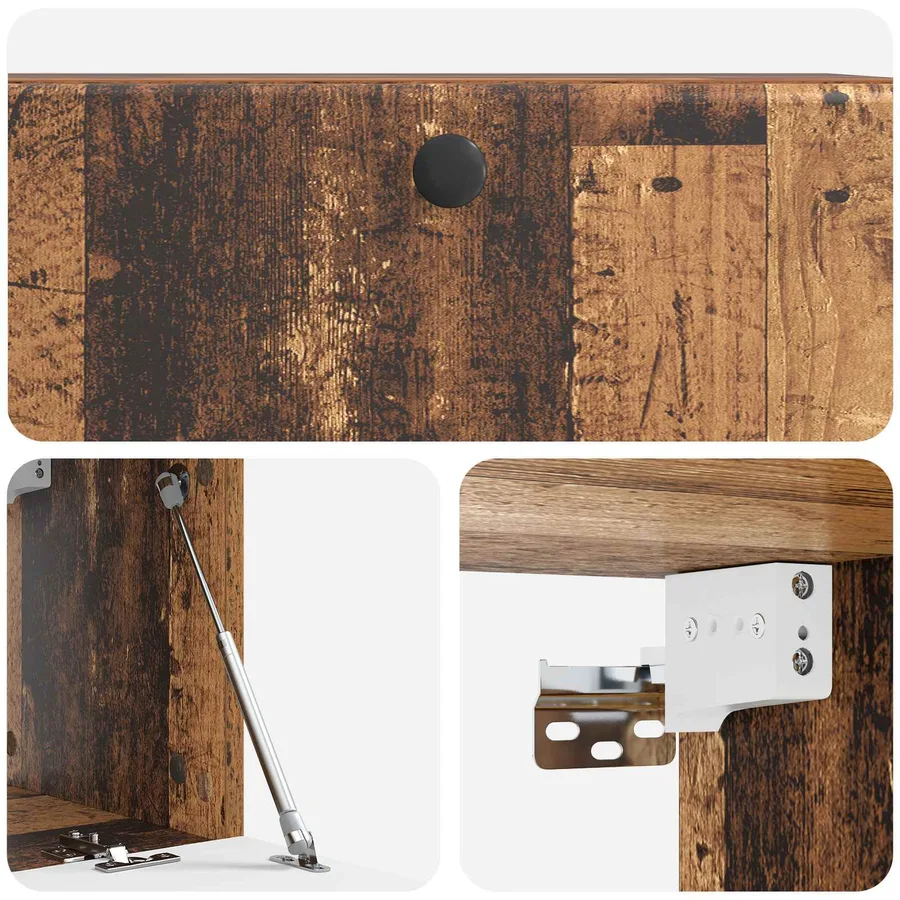 Meuble TV mural 78,5 x 31 x 30 cm Bois ancien Bois d'ingénierie - 9
